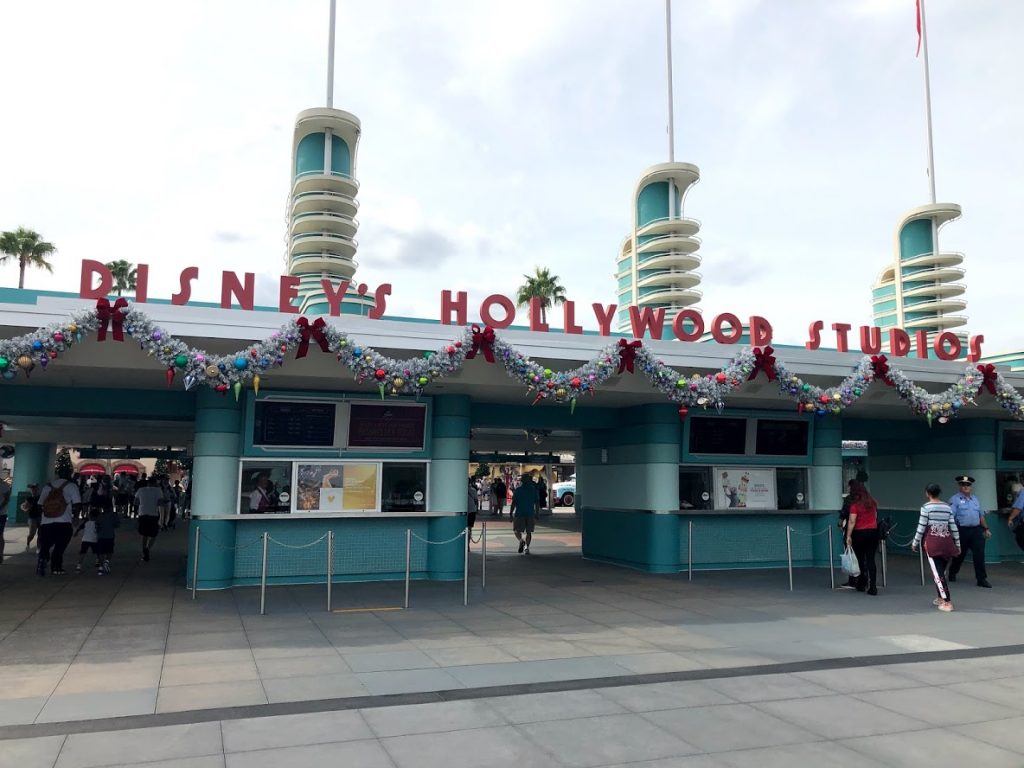 Disney's Hollywood Studios Christmas retro decor entrance